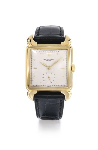 Patek Philippe.A FINE YELLOW GOLD SQUARE WRISTWATCH REF 2423 MVT 951048 CASE 647190 MADE IN 1947