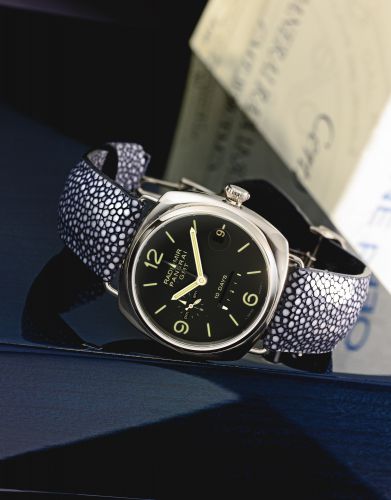 Panerai.A PLATINUM LIMITED EDITION AUTOMATIC DUAL TIME ZONE WRISTWATCH WITH 10 DAY POWER RESERVE AND DATE REF PAM00235 NO 144/250 RADIOMIR CIRCA 2007