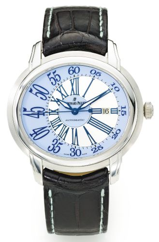 Audemars Piguet.A FINE WHITE GOLD AUTOMATIC OVAL WRISTWATCH WITH DATE REF 15320 NO F66989 MILLENARY CIRCA 2010