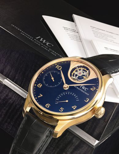 IWC.A FINE LIMITED EDITION PINK GOLD AUTOMATIC TOURBILLON WRISTWATCH WITH 7 DAY POWER RESERVE REF 5042 NO 103/500 PORTUGUESE TOURBILLON MYSTERE CIRCA 2006