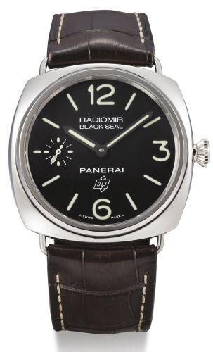 Panerai.A STAINLESS STEEL CUSHION-FORM WRISTWATCH PAM00380 NO N1786/2500 RADIOMIR BLACK SEAL LOGO ACCIAIO CIRCA 2011.A STAINLESS STEEL CUSHION-FORM WRISTWATCH PAM00380 NO N1786/2500 RADIOMIR BLACK SEAL LOGO ACCIAIO CIRCA 2011