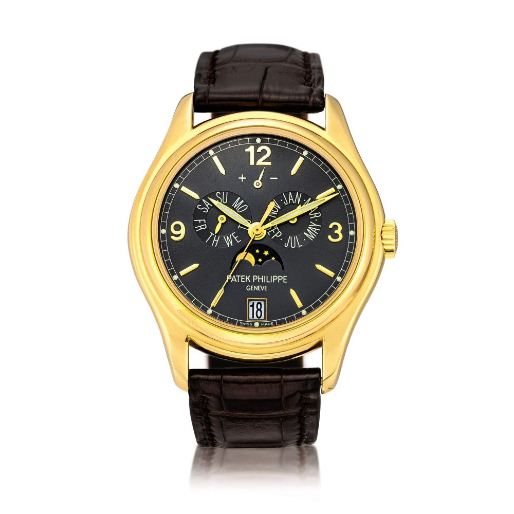 Patek Philippe | Reference 5146, A yellow gold annual calendar wristwatch with moon phases and power reserve indication, Made in 2006 | 百達翡麗 | 型號5146 黃金年曆腕錶，備月相及動力儲備顯示，2006年製