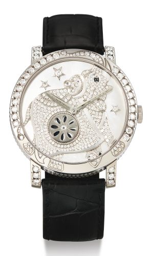Boucheron.A WHITE GOLD AND DIAMOND-SET AUTOMATIC WRISTWATCH WITH MOTHER-OF-PEARL AND DIAMOND-SET DIAL CRAZY JUNGLE HATHI CIRCA 2011.A WHITE GOLD AND DIAMOND-SET AUTOMATIC WRISTWATCH WITH MOTHER-OF-PEARL AND DIAMOND-SET DIAL CRAZY JUNGLE HATHI CIRCA 2011