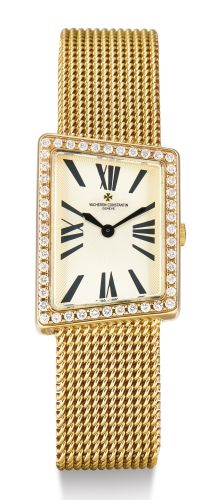Vacheron Constantin.A YELLOW GOLD AND DIAMOND-SET ASYMMETRIC BRACELET WATCH REF 25520 CASE 757290 MCMLXXII CIRCA 2000.A YELLOW GOLD AND DIAMOND-SET ASYMMETRIC BRACELET WATCH REF 25520 CASE 757290 MCMLXXII CIRCA 2000