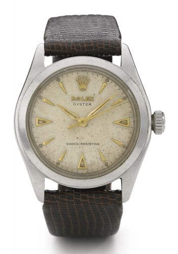Rolex A STAINLESS STEEL CENTRE SECONDS WRISTWATCH REF 6082 CASE 812357 OYSTER SHOCK-RESISTING CIRCA 1950