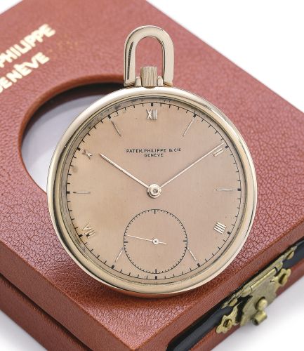 Patek Philippe & Cie A FINE AND RARE 'ART DECO' PINK GOLD OPEN-FACED KEYLESS WATCH REF 715 MVT 890139 CASE 418542 MADE IN 1940