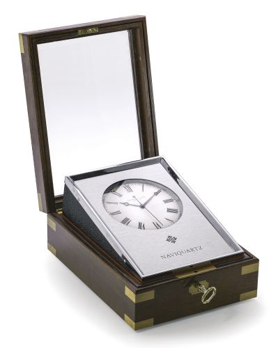 Patek Philippe A GILT BRASS RECTANGULAR CENTRE SECONDS CHRONOMETER REF 1207E MVT 1804031 NAVIQUARTZ II MADE IN 1982