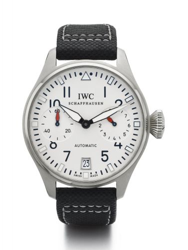 IWC A LARGE LIMITED EDITION STAINLESS STEEL AUTOMATIC WRISTWATCH WITH 7-DAY POWER RESERVE AND DATE REF 5004 CASE 3327068 NO 140/250 BIG PILOT FOR DEUTSCHER FUSSBALL BUND CIRCA 2012