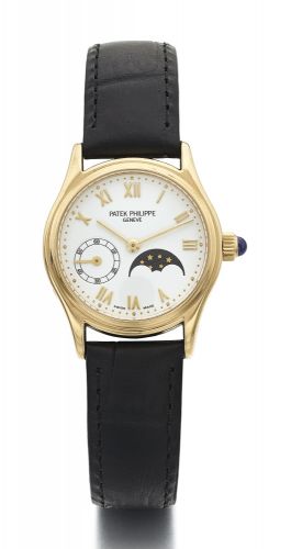 Patek Philippe A LADY'S YELLOW GOLD WRISTWATCH WITH MOON PHASES REF 4856 MVT 3114085 CASE 4027976 MADE IN 1997