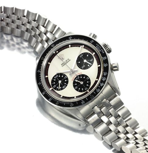 Rolex A RARE STAINLESS STEEL CHRONOGRAPH WRISTWATCH WITH REGISTERS AND BRACELET REF 6241 CASE 1764754 "PAUL NEWMAN" DAYTONA CIRCA 1966