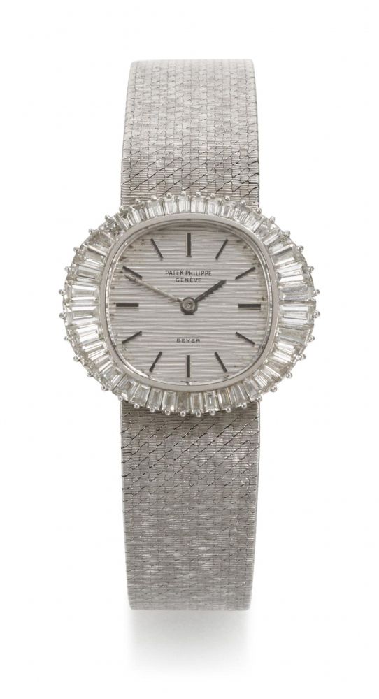 PATEK PHILIPPE | RETAILED BY BEYER, REFERENCE 3393/1 WHITE GOLD DIAMOND-SET BRACELET WATCH, MADE IN 1970