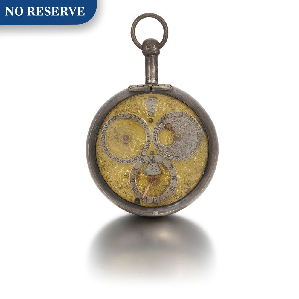 JEAN GASPARD GIROD | A SILVER PRE-BALANCE SPRING VERGE WATCH WITH CALENDAR CIRCA 1660