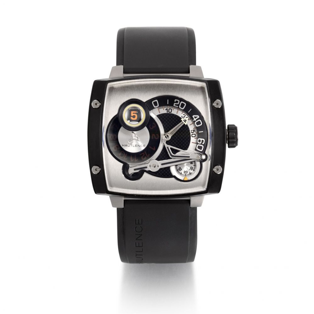 HAUTLENCE | REF HLS07 LIMITED EDITION PVD-COATED TITANIUM JUMPING-HOUR WRISTWATCH CIRCA 2005
