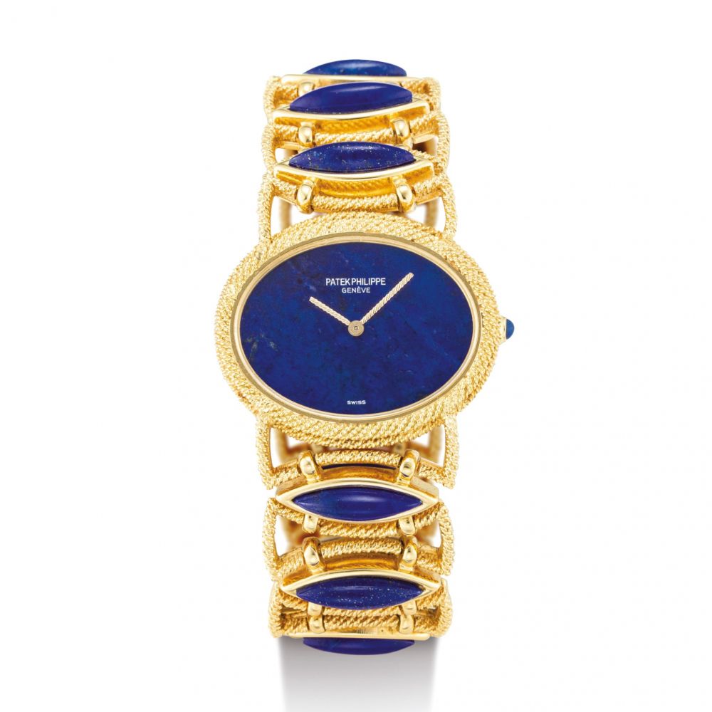 PATEK PHILIPPE | REFERENCE 4290 A YELLOW GOLD AND LAPIS LAZULI-SET BRACELET WATCH, CIRCA 1975  | 百達翡麗 | 型號4290 黃金及青金石鏈帶腕錶，機芯編號1277738，錶殼編號2765631，約1975年製