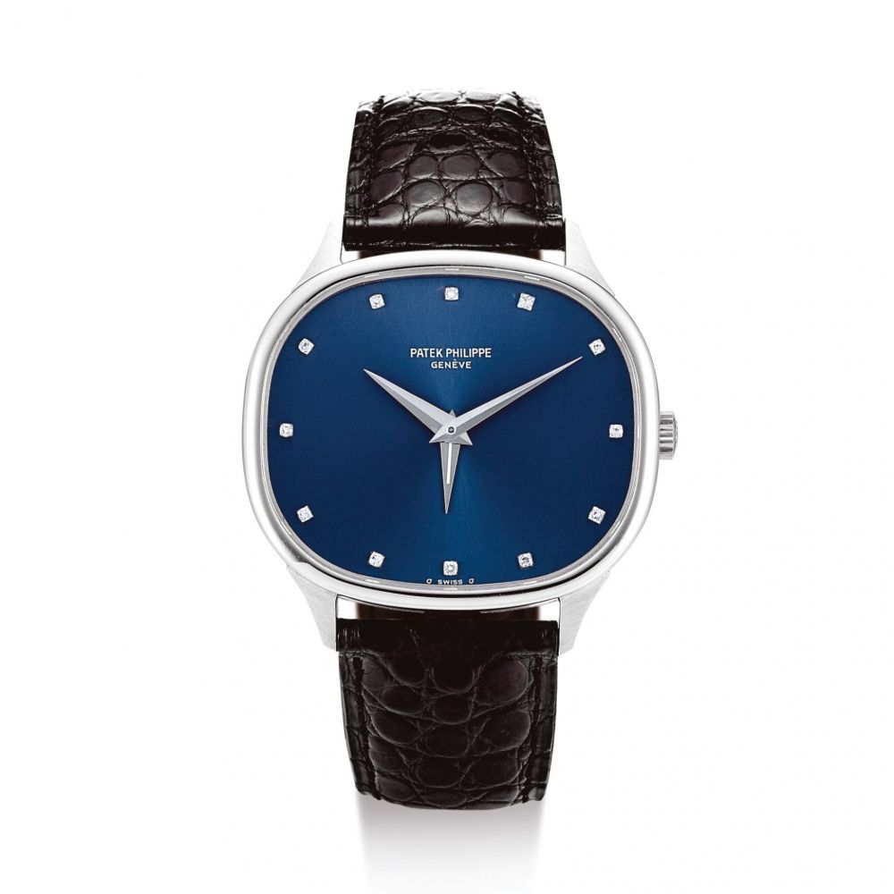 PATEK PHILIPPE | ELLIPSE HEURES SAUTANTES, REFERENCE 3619 A WHITE GOLD AND DIAMOND-SET DUAL TIME ZONE WRISTWATCH, MADE IN 1975  | 百達翡麗 | Ellipse “Heures Sautantes” 型號3619 白金鑲鑽石兩地時間腕錶，機芯編號739764，錶殼編號2757173，1975年製