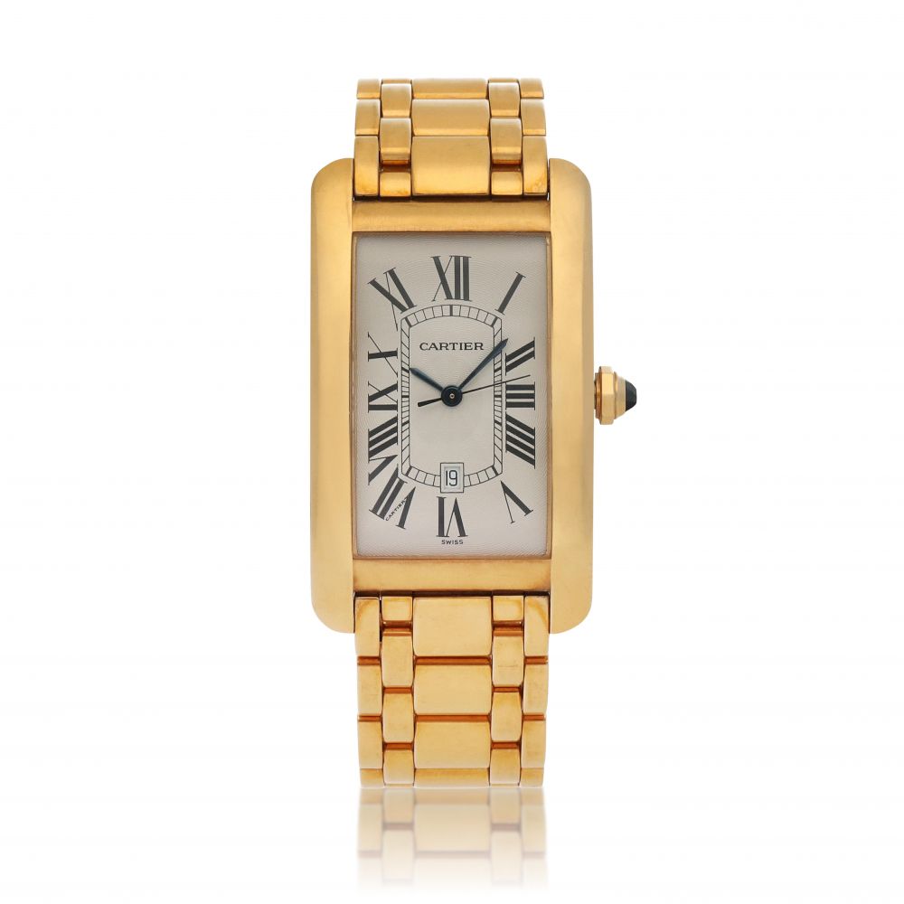 Tank Americaine, Ref. 2329 Yellow gold wristwatch with date Circa