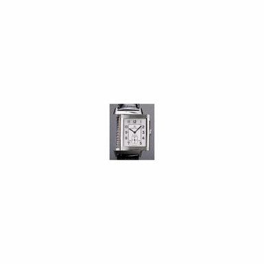 A LIMITED EDITION STAINLESS STEEL RECTANGULAR REVERSIBLE WRISTWATCH WITH POLYCHROME ENAMEL DECORATION, JAEGER-LECOULTRE, REVERSO GRANDE TAILLE, NO. 25/97, CIRCA 1997