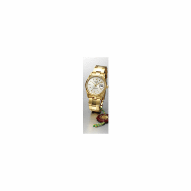 ROLEX - a lady's mid-size gold automatic sweep seconds wristwatch with date and bracelet Oyster Perpetual, Date, circa 2001, ref. 15238