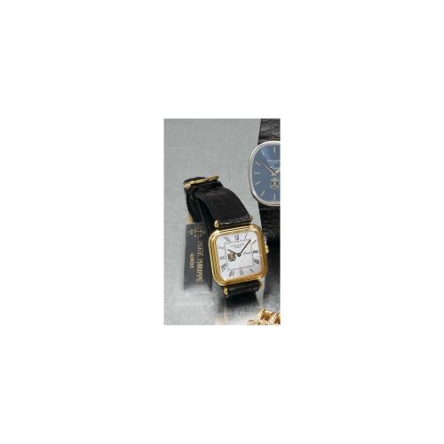 A lady's square gold wristwatch with the flag of Iraq, Patek Philippe & Co., No. 1393758, ref. 4456 1978