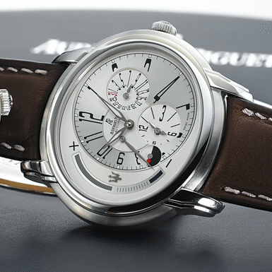 AUDEMARS PIGUET, A FINE STAINLESS STEEL LIMITED EDITION AUTOMATIC DUAL TIME ZONE WRISTWATCH WITH DATE, DAY/NIGHT AND POWER RESERVE INDICATIONS MILLENARY, CIRCA 2005, 583/900