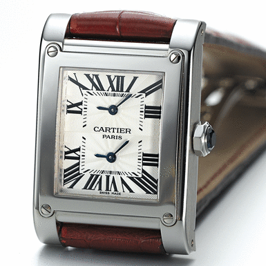 CARTIER, A FINE WHITE GOLD RECTANGULAR DUAL TIME ZONE WRISTWATCH TANK A VIS, CIRCA 2006, NO. 315, REF. 2552