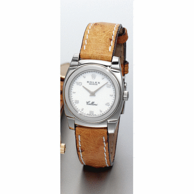 ROLEX - A lady's white gold cushion form wristwatch Cellini, circa 2000, ref.5310