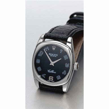 ROLEX - A lady's white gold cushion form wristwatch Cellini, circa 2000, ref.6229