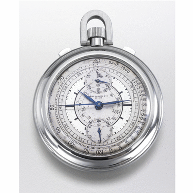 PATEK PHILIPPE - A fine and possibly unique stainless steel open-faced chronograph keyless lever watch with two-tone sector dial and register 1938, no.862.136, ref.683