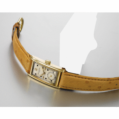 PATEK PHILIPPE - A Gold Curved Rectangular Wristwatch 1935, Movement No. 830362, Case No. 612129, Ref. 417J