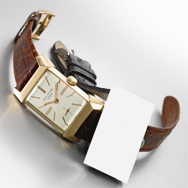 PATEK PHILIPPE - A Rare Pink Gold Rectangular Wristwatch 1956, Movement No. 976747, Case No. 691566, Ref. 2553R