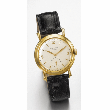 PATEK PHILIPPE - A Gold Wristwatch with Unusual Lugs 1951, Movement No. 956717, Case No. 663588, Ref. 2453J