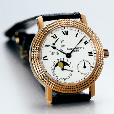 PATEK PHILIPPE, A FINE&&NBSP - NBSP - PINK GOLD LIMITED EDITION AUTOMATIC WRISTWATCH WITH MOON-PHASES AND POWER RESERVE CIRCA 1997 RED 5057 MVT 3109045