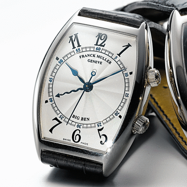 FRANCK MULLER, A WHITE GOLD CENTRE SECONDS WRISTWATCH WITH ALARM CIRCA 1997 REF 5850 AL BIG BEN NO. 27