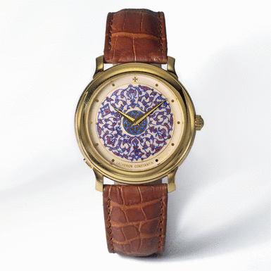 VACHERON CONSTANTIN - A Rare and Oversized Gold Automatic Limited Edition Wristwatch with Cloisonn
