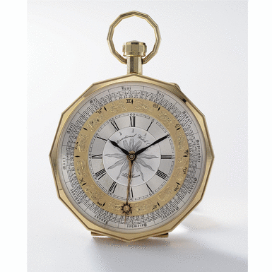 IWC - An Unusual Gold Dodecagonal Open-Faced Astrological Watch with Calendar and Signs of the Zodiac CIRCA 1984 REF 5310 NO 2306207 MVT 2361493