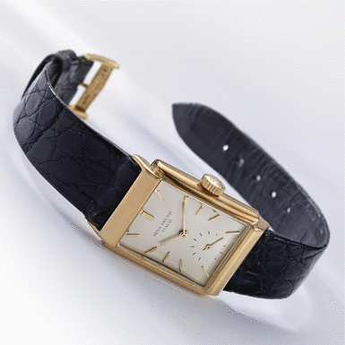 PATEK PHILIPPE - A Gold Rectangular Wristwatch 1950 REF 1531 MVT 972355 CASE 658263