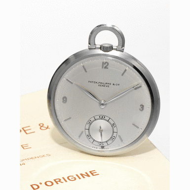 PATEK PHILIPPE - A fine and rare platinum open-faced keyless lever watch 1930 ref 623P mvt 824646 case 417446