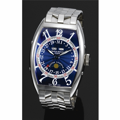 FRANCK MULLER - a white gold tonneau form automatic triple calendar wristwatch Circa 2000 ref 6850 MC L No 111