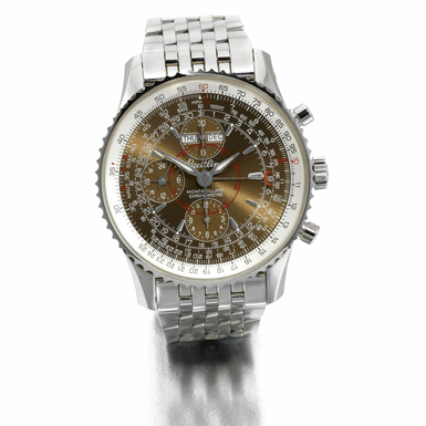 BREITLING - A stainless steel automatic triple calendar chronograph wristwatch with bracelet circa 2005 montbrillant chronometre