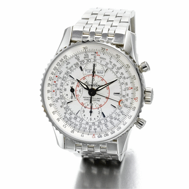 BREITLING - A stainless steel automatic triple calendar chronograph wristwatch with bracelet circa 2005 Montbrillant Chronometre