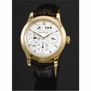 JAEGER-LECOULTRE - A large pink gold perpetual calendar wristwatch with moon-phases and 8 days power reserve circa 2005 Master Control
