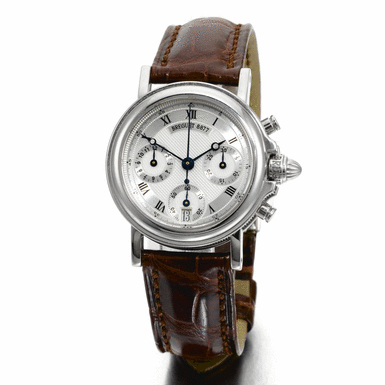 BREGUET - A lady's white gold automatic chronograph wristwatch with date circa 2002 Marine no 8877