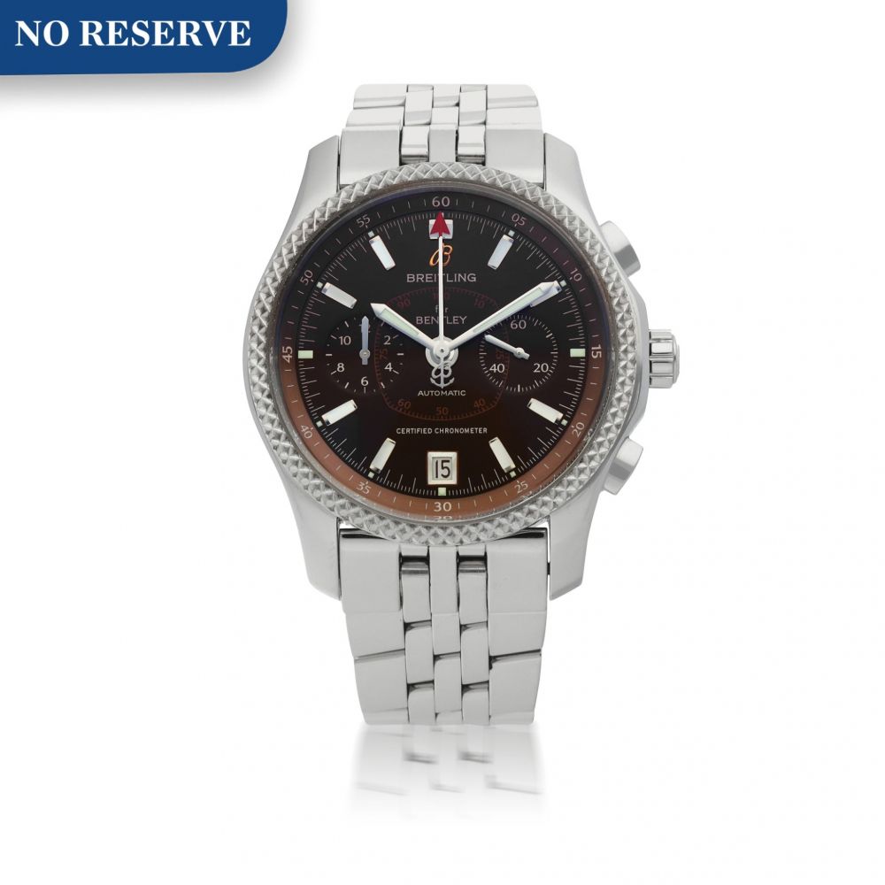 BREITLING | BREITLING FOR BENTLEY, REF P26362 STAINLESS STEEL AND PLATINUM CHRONOGRAPH WRISTWATCH WITH DATE AND BRACELET CIRCA 2010