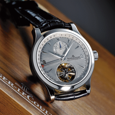 JAEGER-LECOULTRE, A FINE PLATINUM&&NBSP - DUAL TIME ZONE ONE MINUTE TOURBILLON WRISTWATCH WITH DATE AND DAY/NIGHT INDICATION CIRCA 2006 MASTER TOURBILLON NO 73/300