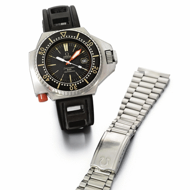 OMEGA - AN OVERSIZED STAINLESS STEEL LEFT-HANDED AUTOMATIC SWEEP SECONDS DIVER'S WRISTWATCH WITH DATE CIRCA 1975 PROFESSIONAL SEAMASTER 600 'PLO-PROF INVERS
