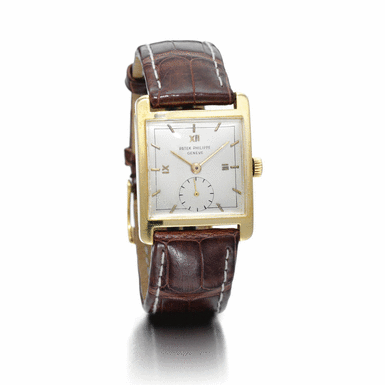PATEK PHILIPPE - A GOLD SQUARE WRISTWATCH 1949 REF 2433J MVT 953022 CASE 652603
