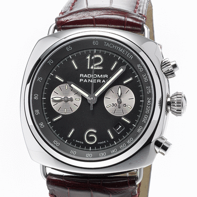 PANERAI, AN OVERSIZED&&NBSP - STAINLESS STEEL LIMITED EDITION CUSHION FORM CHRONOGRAPH WRISTWATCH WITH DATE, TACHYMETER &&NBSP - AND REGISTERS CIRCA 2003 PAM 163 RADIOMIR NO 158/230 &&NBSP