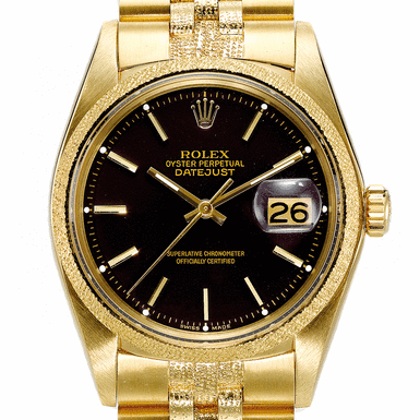 ROLEX, A YELLOW GOLD AUTOMATIC CENTER SECONDS WRISTWATCH WITH DATE AND BRACELET CIRCA&&NBSP - 1974 REF 1611 OYSTER PERPETUAL DATEJUST
