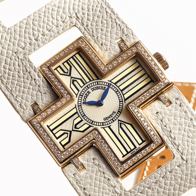 ROGER DUBUIS, A LADY'S LIMITED EDITION PINK GOLD AND DIAMOND SET CROSS-SHAPED WRISTWATCH CIRCA 2007&&NBSP - FOLLOW ME NO 006/888