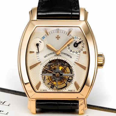 Vacheron Constantin - VACHERON CONSTANTIN, A FINE PINK GOLD TONNEAU FORM TOURBILLON WRISTWATCH WITH DATE AND POWER RESERVE INDICATION CIRCA 2005 MALTE TOURBILLON TONNEAU&&NBSP